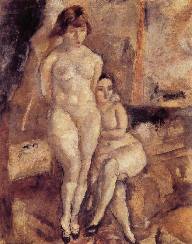 Two model in the studio, Jules Pascin